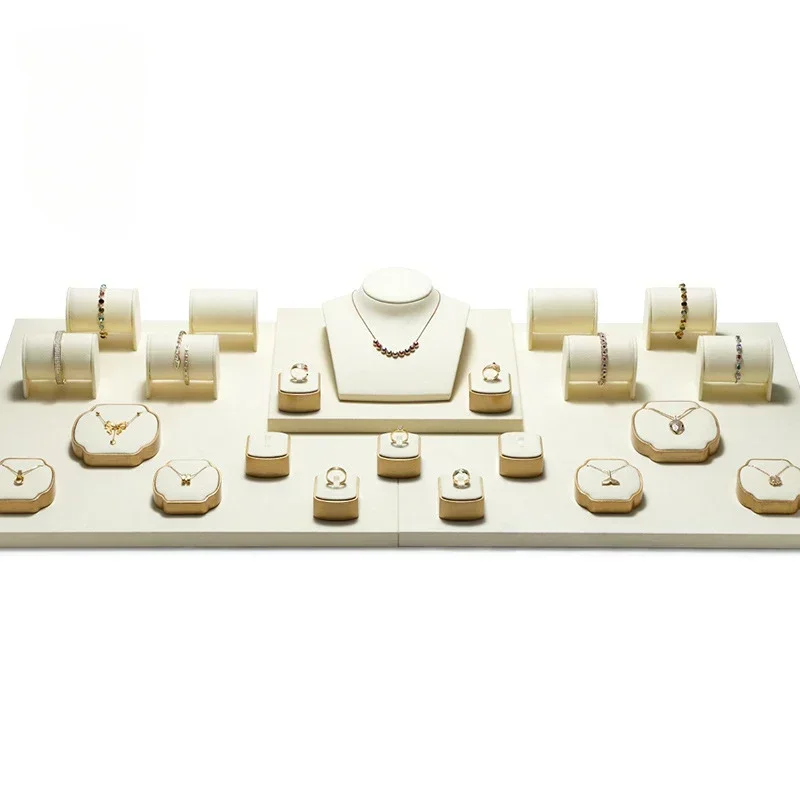 حامل عرض عداد المجوهرات، دعائم عرض المجوهرات العمودية، الخواتم، الأقراط، القلائد، الأساور، رف التخزين