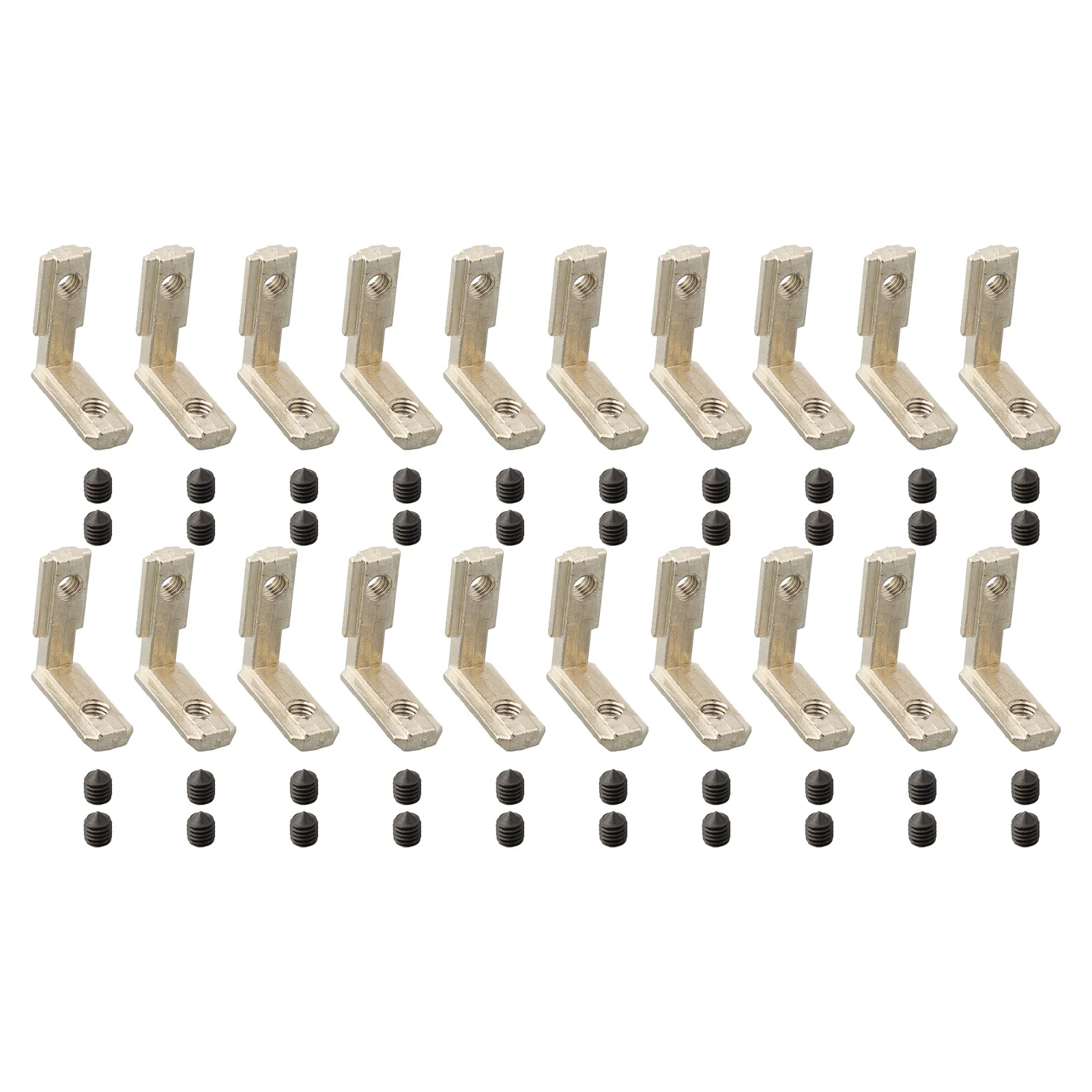 20pcs T-slot Corner Joint Brackets Aluminum Profile L-shaped Bracket 90° Inner Connector Hardwar 20pcs20pcs T-Slot 20pcs 20pcs T image 5