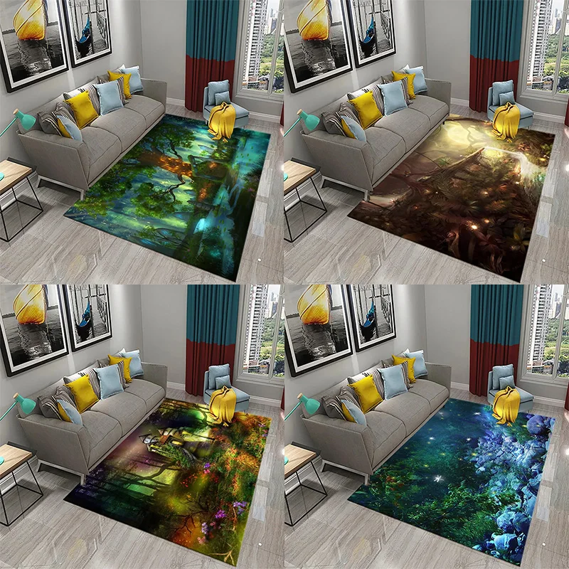 

Magic Forest Butterfly Rug With Fairy Tale Design, Living Room Bedroom Dining Room Non-Slip