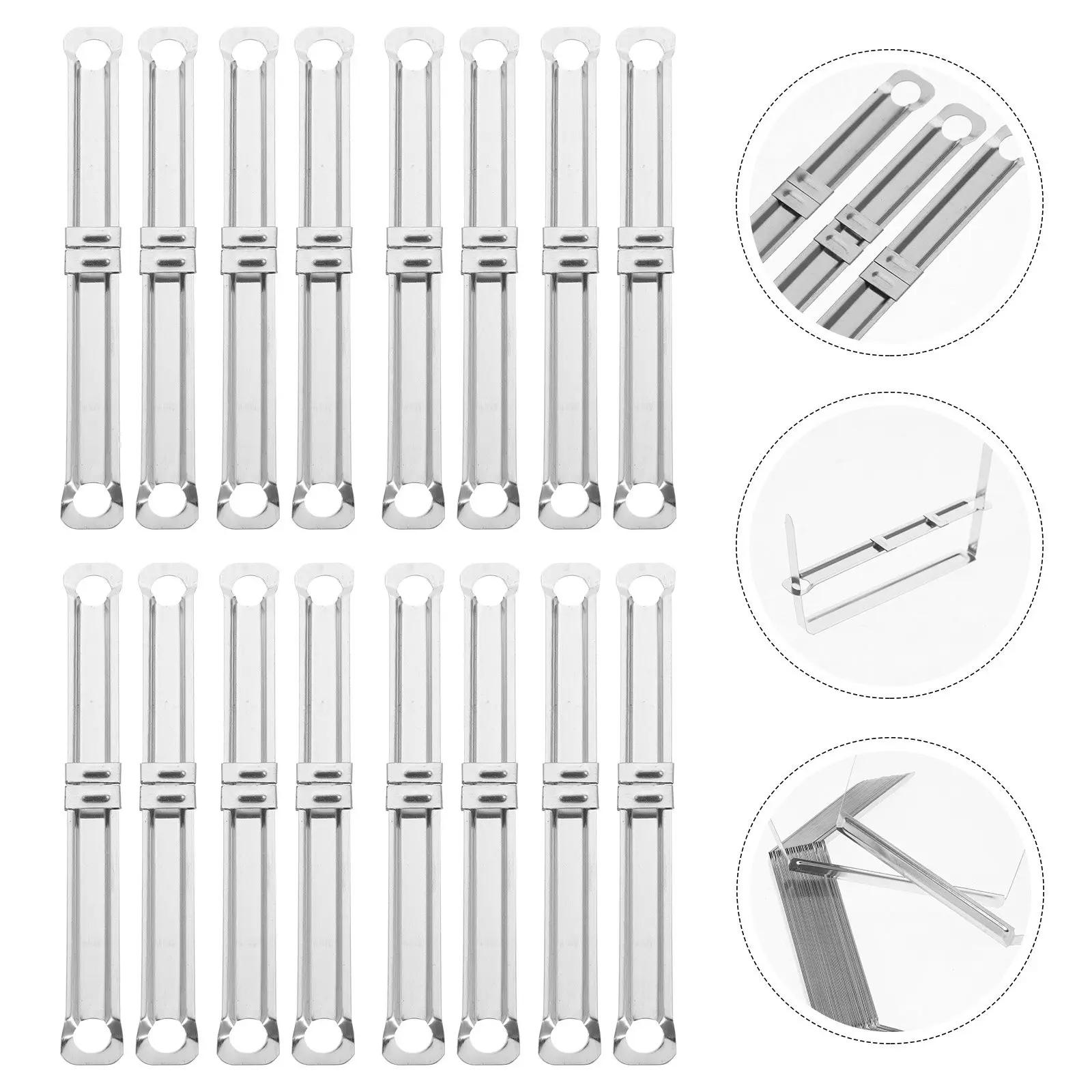 

100Pcs Metal Binder Clips Strong Grip Binding Combs for DIY Notebook Accessories 2 Hole Journal Binder Scrapbook Planner Folder