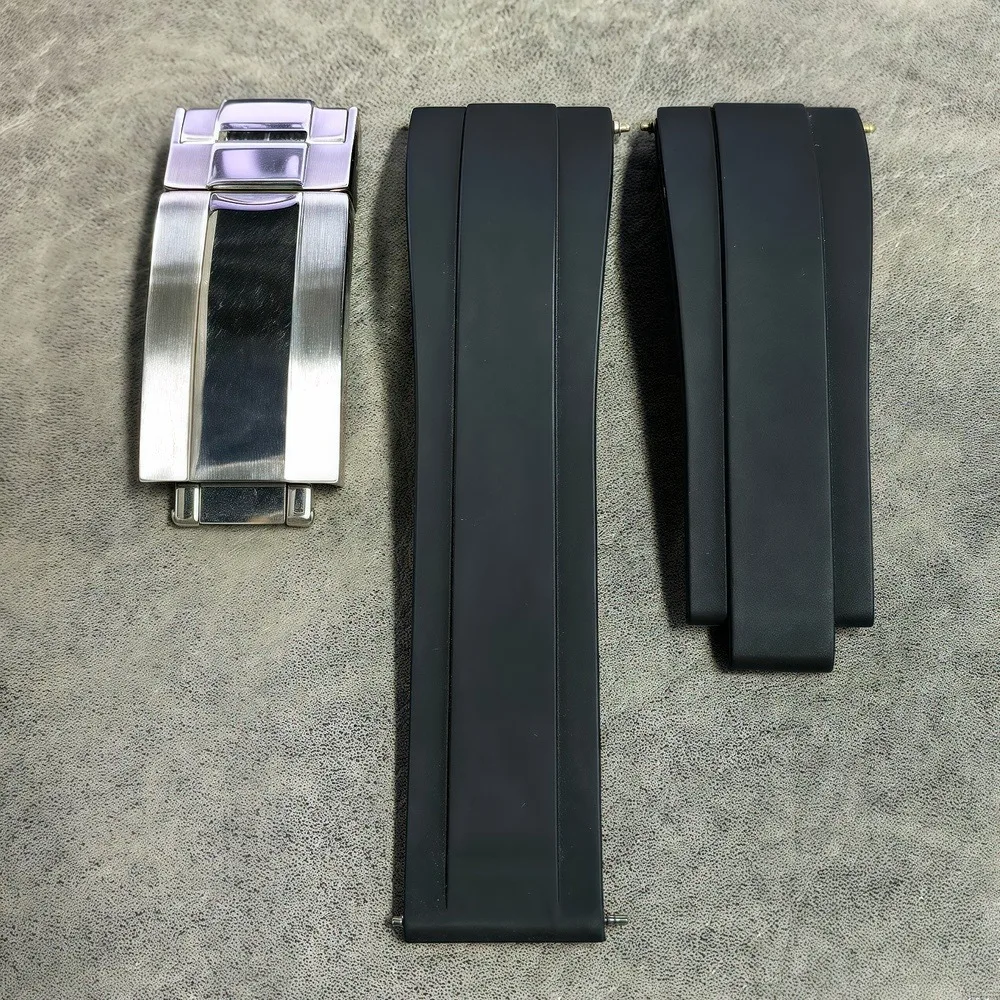 20 مللي متر حزام ساعة اليد المواد المطاطية التكيف VK63/NH35 حركة الفولاذ المقاوم للصدأ للطي مزلاج السلامة أجزاء الساعة وزارة الدفاع