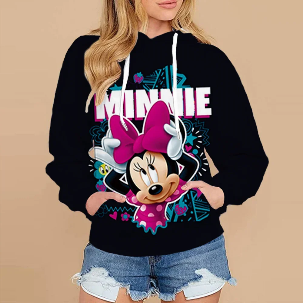 Autumn and Winter Couple's clothing hoodie Fashionable and cute Disney Mickey and Minne Cartoon Anime periphery Women's Hoodie