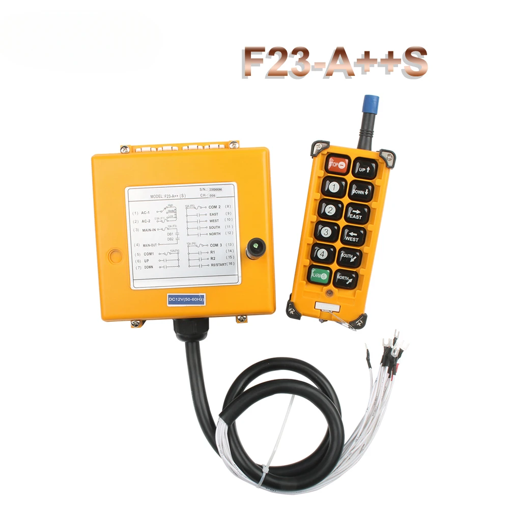 Industrial Wireless Radio remote controller switch 1 receiver+1 transmitter speed control Hoist Crane Control Lift CraneF23-A++S