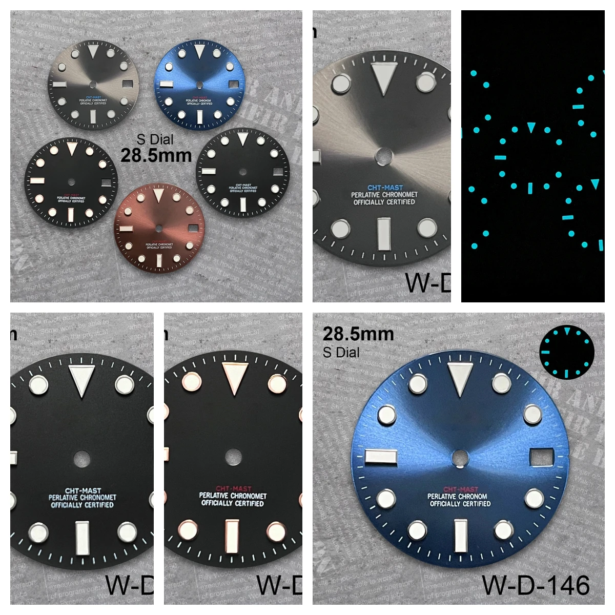 

28.5 mm Sunburst S Logo Dial Suitable For NH35/36 Movement Ice Blue Luminous Diving High Quality Watch Modification Accessories