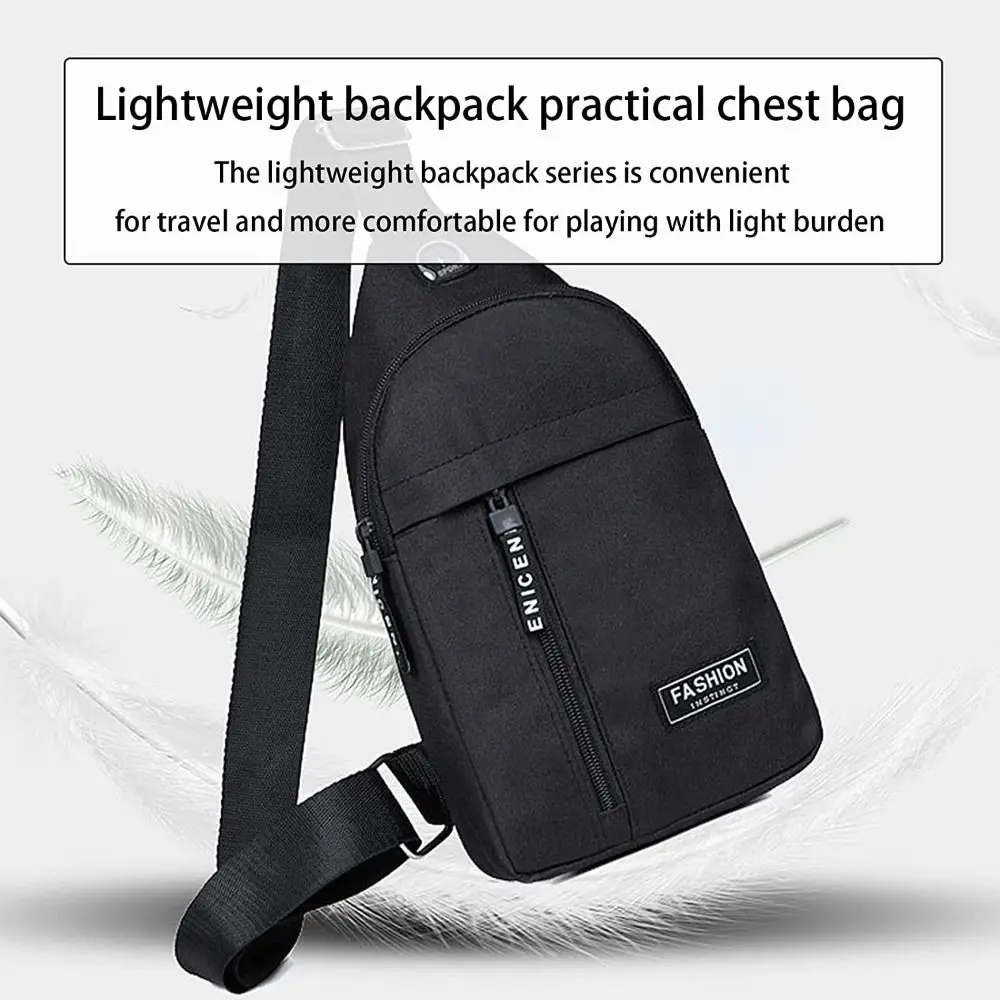 Men Outdoor Multipurpose Anti-theft Crossbody Bag with Earphone Hole Shoulder Sling Bag Chest Pack