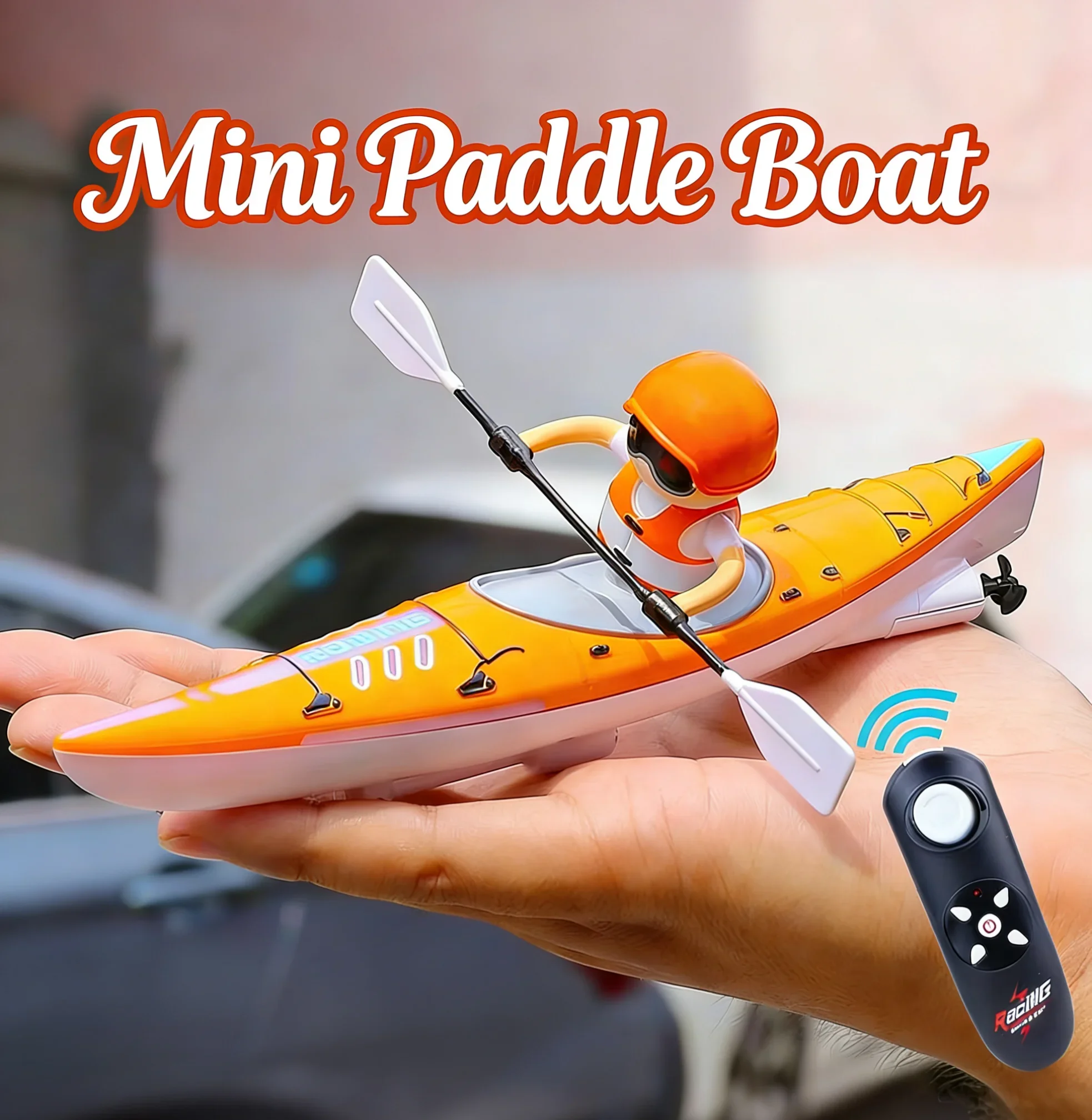 2.4G Kayak Paddling Racing Speedboat Remote Control Boat Rowing Ship Outdoor Competition Game Children Birthday Waterproof Gift