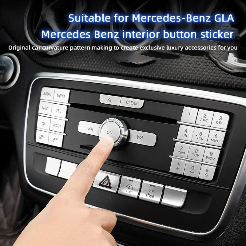 

Горячие наклейки для интерьера автомобиля, центральная консоль, CD, мультимедийные кнопки, наклейки, отделка для Mercedes Benz A B Class GLA 250 CLA CLS GLE GLS W