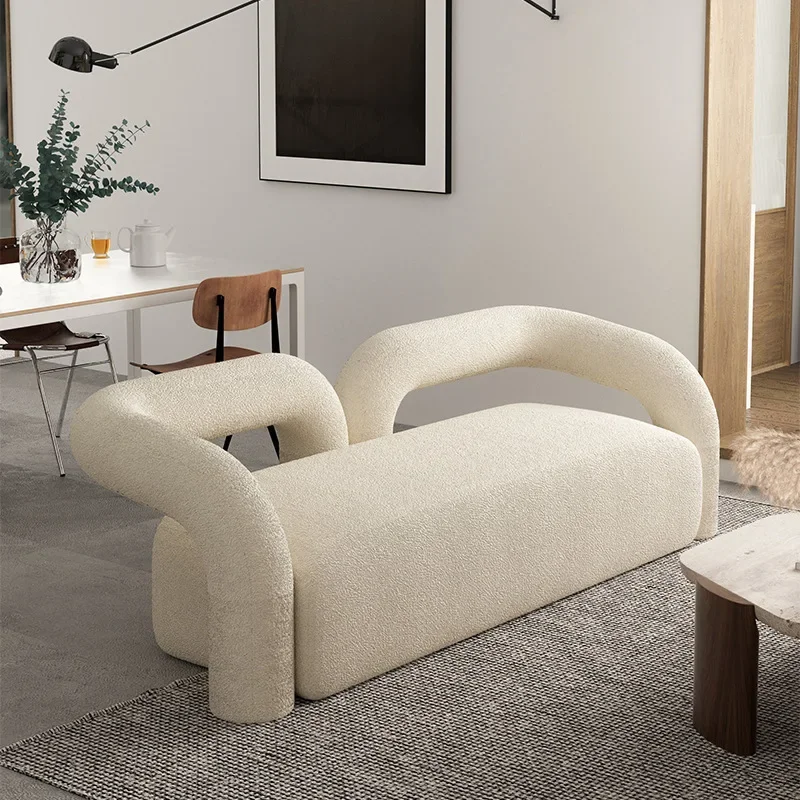 -Moderno luxo estilo nórdico 2-3 assento sofás de tecido único curvo branco chesterfield sofá hotel polart velo fofo sofá branco