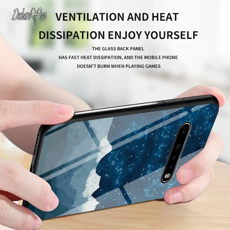 Cover For LG V60 Phone Case DECLAREYAO Ultra Slim Original Hard Tempered Glass Mirror Coque For LG V60 Cases Cover Soft Edge