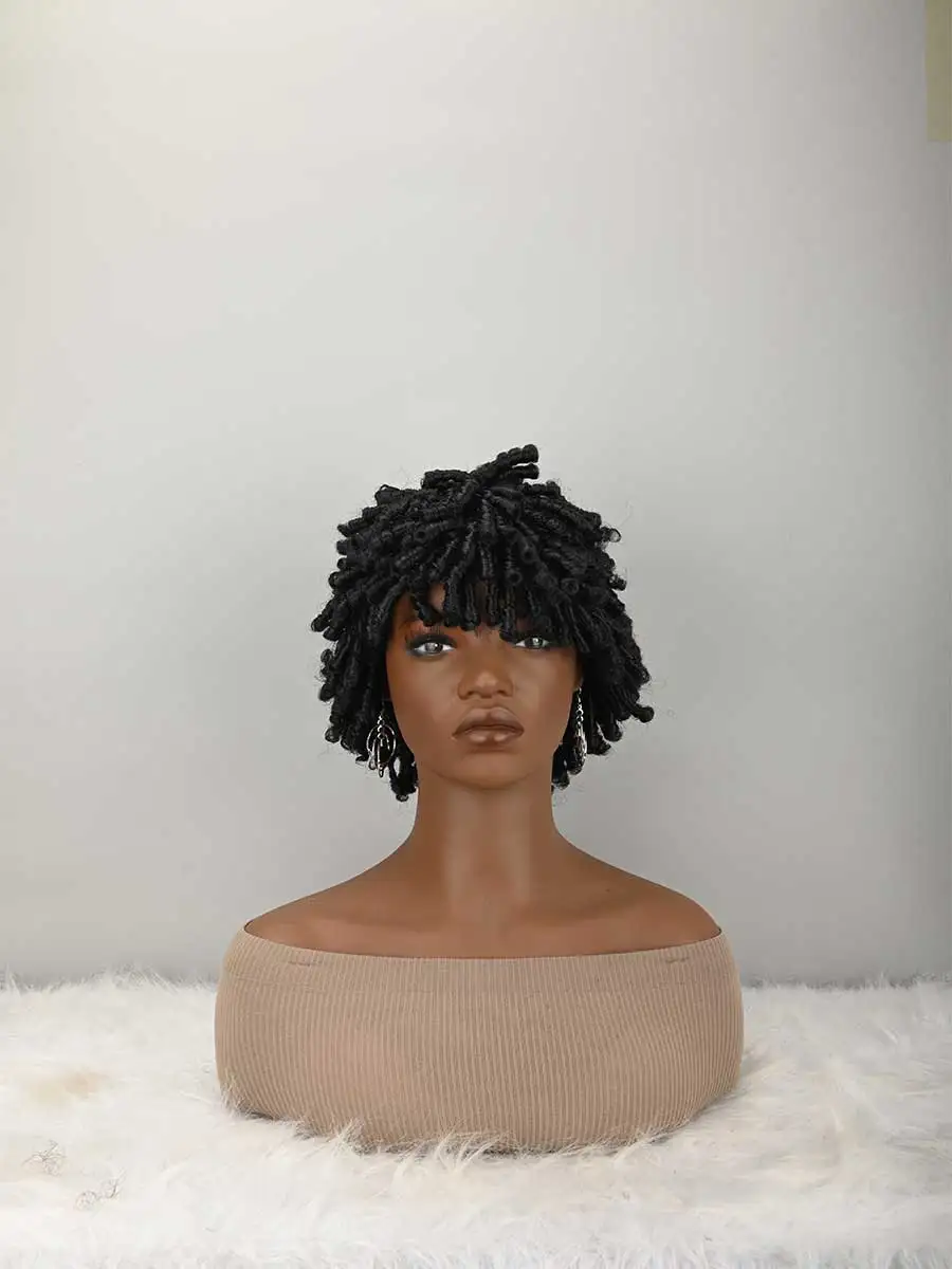 Dreadlock Wig For And Men Afro Faux Locs Dreads Wig Heat Resistant Short Braided Synthetic Wigs For Women
