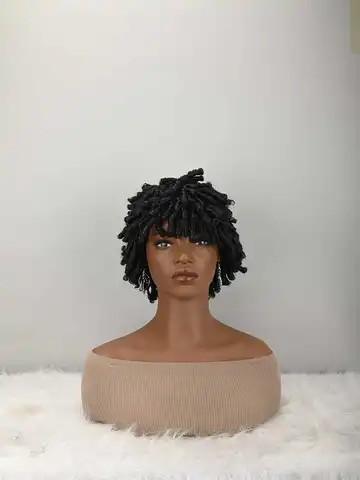 Dreadlock Wig For And Men Afro Faux Locs Dreads Wig Heat Resistant Short Braided Synthetic Wigs For Women