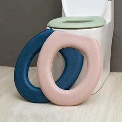 Impermeável macio Toilet Seat Cover, lavável Closestool Mat, O-Shape Pad, Bidé Almofada, acessórios do banheiro