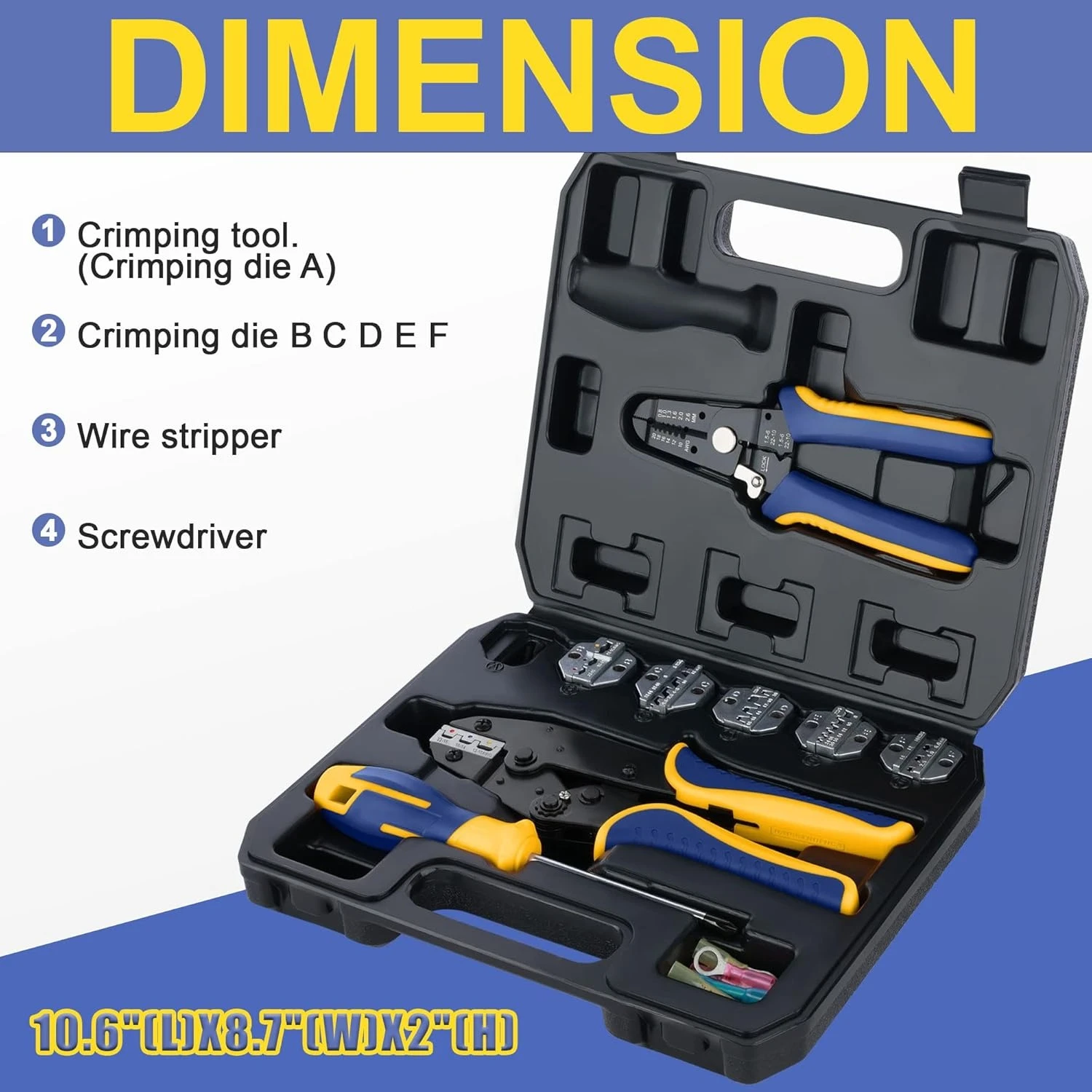 8-teiliges Crimpwerkzeug-Set – Ratschendraht-Crimpwerkzeug zum Schrumpfen, isoliertes Nylon, nicht isoliert, ferrule Drahtende, kostenloser Versand