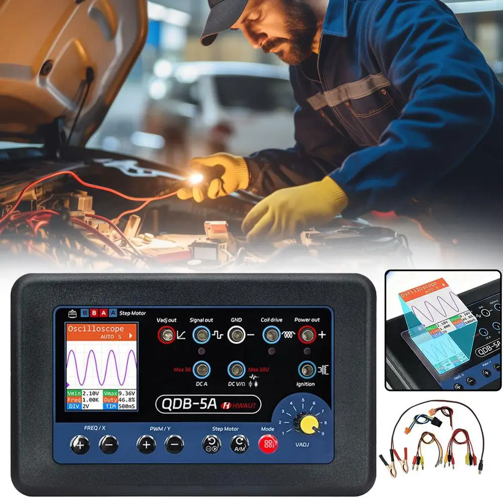 

QDB 3A 4A QDB-5A Автомобильный привод Тестер Осциллограф Генератор Сигнал Мотор Катушка ШИМ Шаговый зажигание Мультиметр Драйвер O0P9