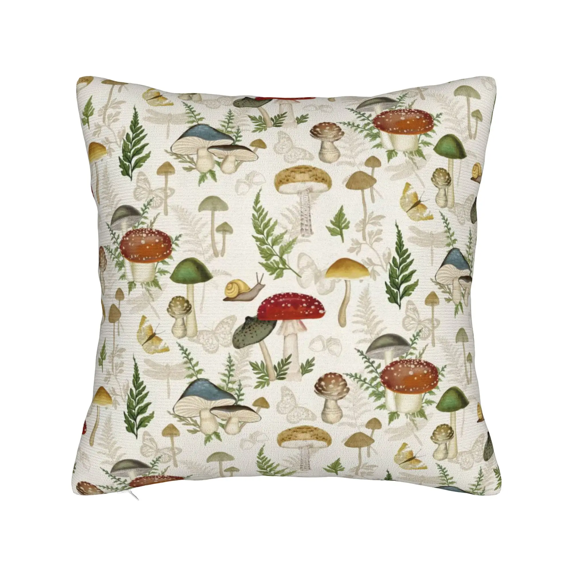 Rural flowers Pillow Case Mushroom Design Pillow Cover For Living Room Chair Retro Trendy Cushion Cover