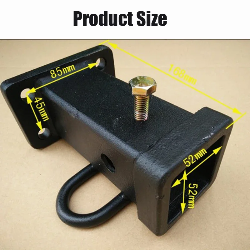 2 Inch Tow Bar Hitch Receiver  52X52mm Tube Bolt on Adapter  Aperture 85X45mmTrailer Camper RV Parts Caravan Accessories