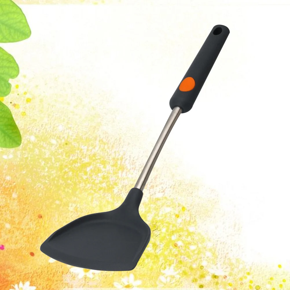 

Nonstick Cooking Spatula Heat Resistant Long Handle Stainless Steel Silicone Turner Kitchen Cooking Utensil Flexible Grip Hook