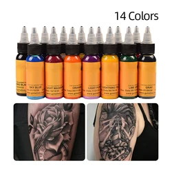 30ml 14Color Mixing Tattoo Ink Permanent Makeup Tattoo Paint Body Art Natural Plant Permanent Pigment Tattoo Ink Set Supplies 1p