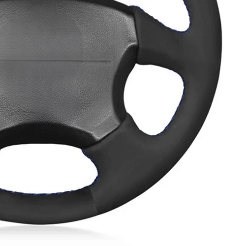 Imagen 2 del producto Cubierta antideslizante de cuero genuino para volante de coche, cubierta de gamuza negra para Subaru Impreza WRX 2002 2003 2004 Impreza WRX STI 2004