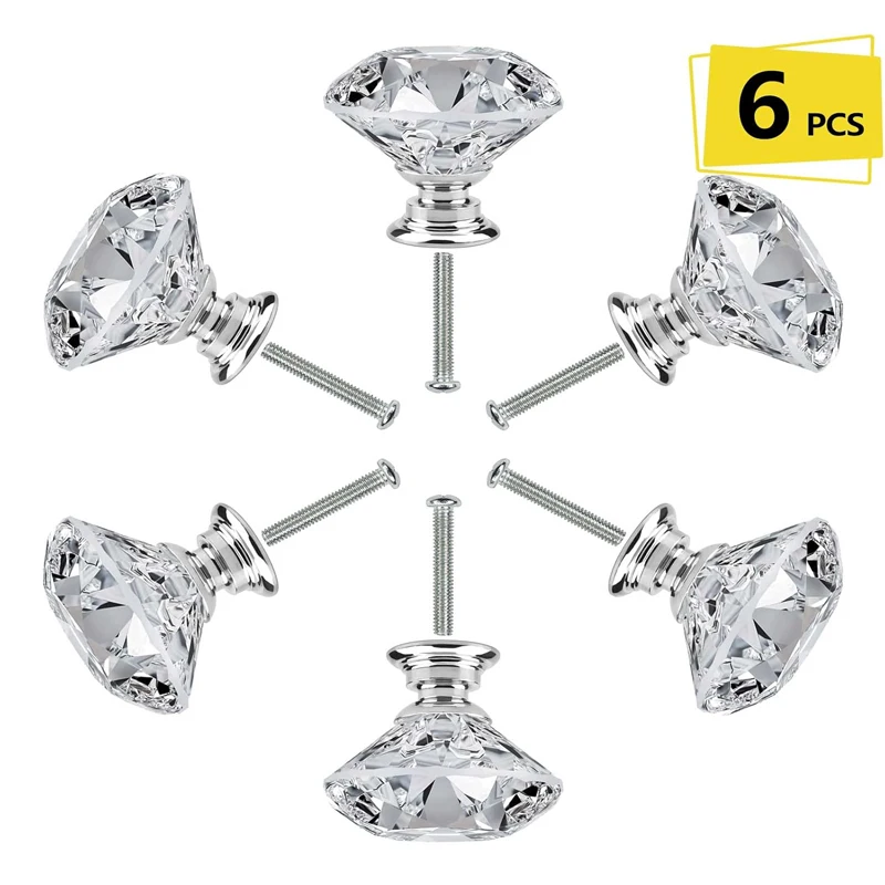 

6Pcs Cabinet Knob with Screws 30mm Round Drawer Knob Set Plastic Single Hole Cupboard Handle Cabinet Furniture Drawer Handle