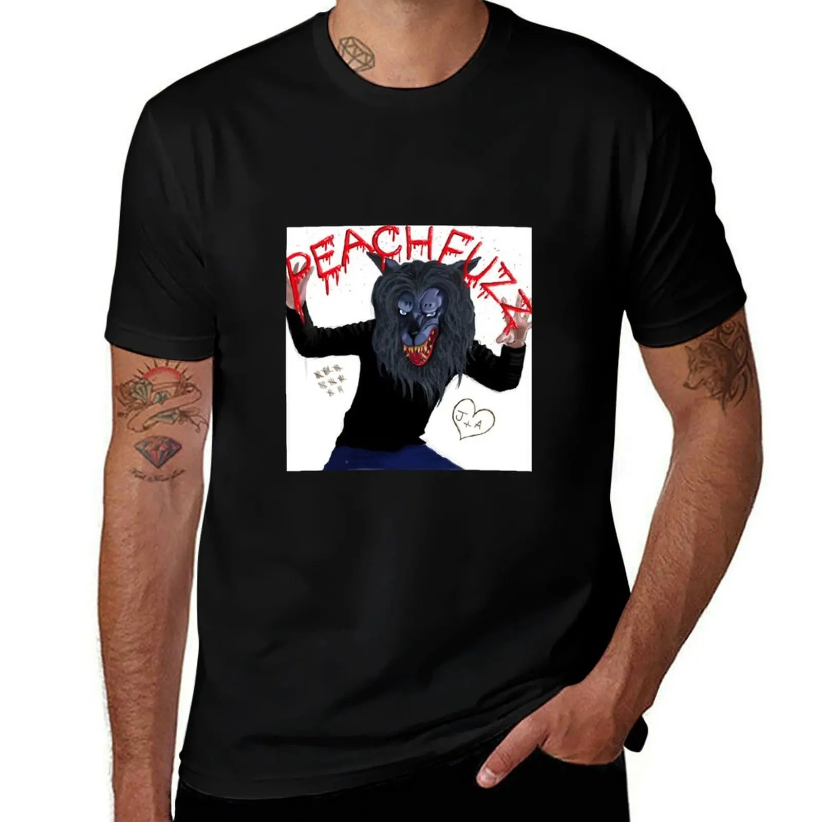 Creep - Peachfuzz Werewolf Mask Pose T-Shirt man graphic t shirt t shirt man luxury T-Shirt