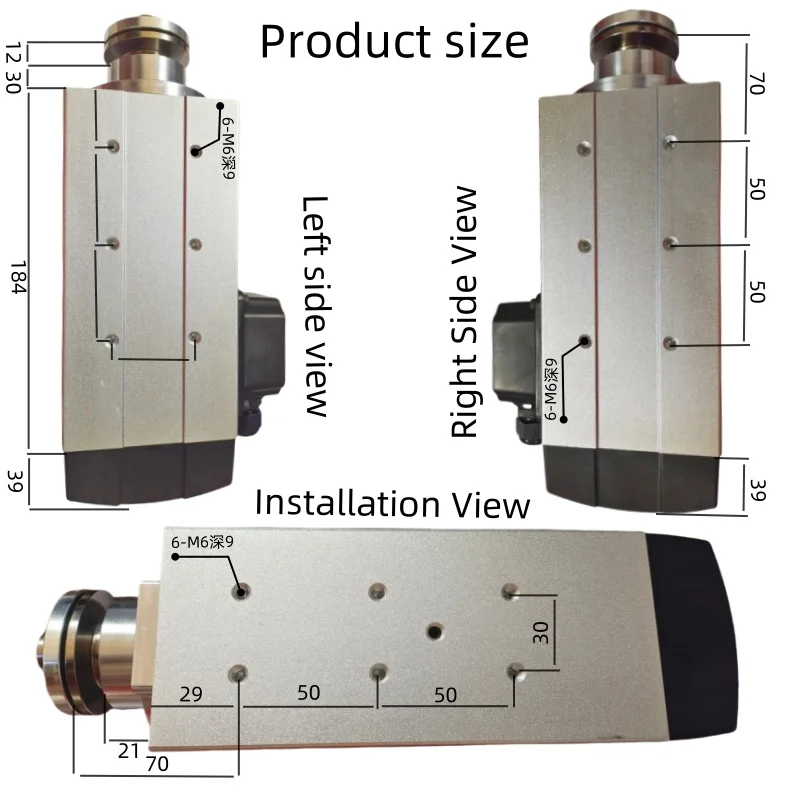 2.2kw Air Cooled ER20 Square Wood Spindle Motor  CNC Milling Router Machine Tools 220V 380v 12000rpm Spindle Motor for
