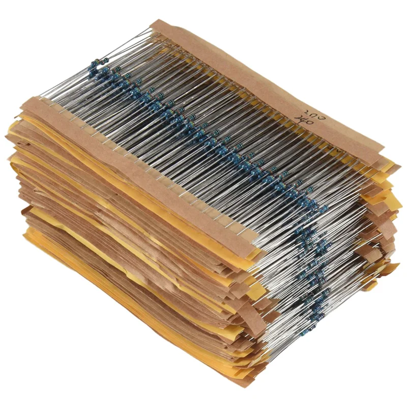 T24C 2600 قطعة 130 قيم 1/8 واط 0.125 واط 1% مقاومات فيلم معدنية مجموعة متنوعة من المقاومات مجموعة متنوعة المكثفات الثابتة #3