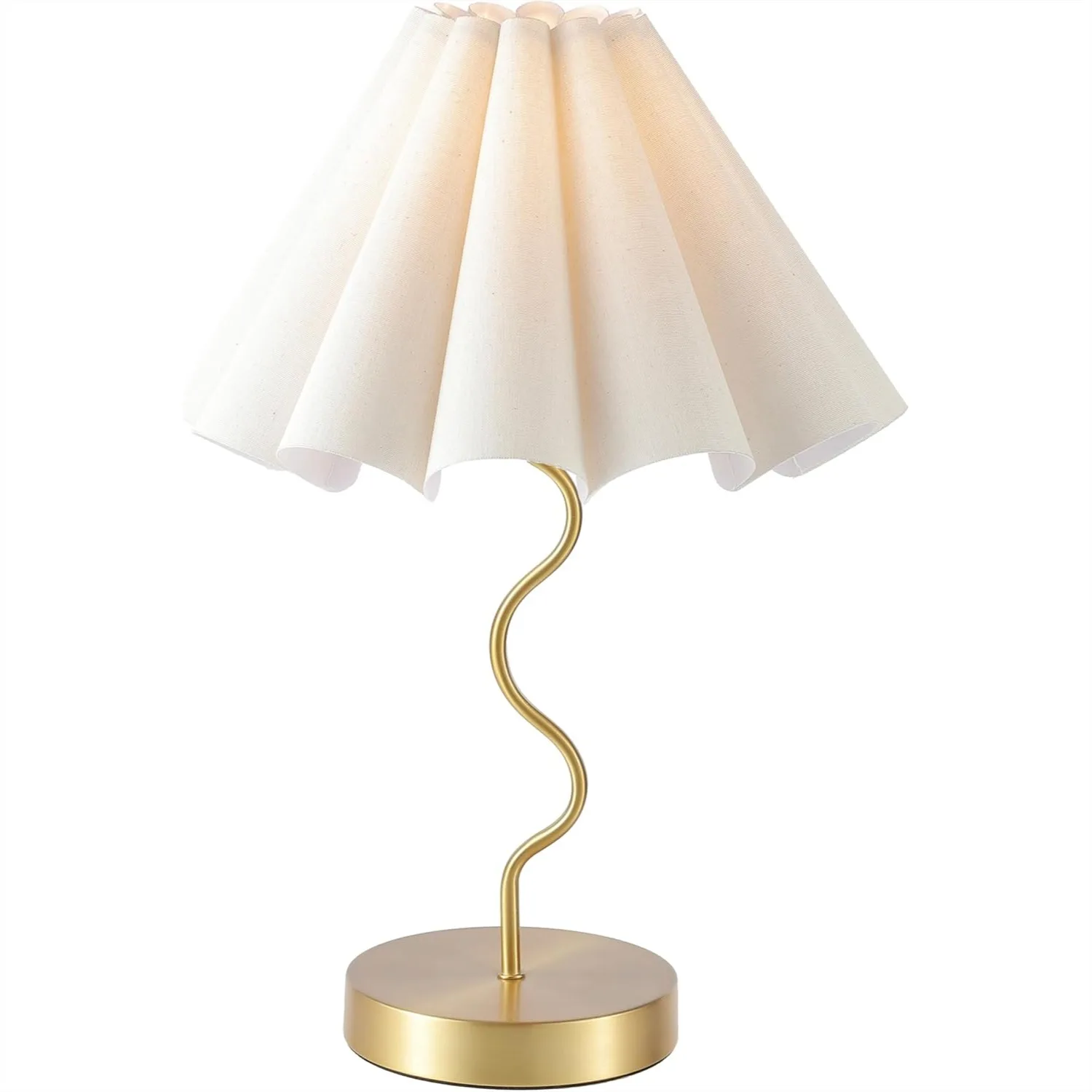 

Pleated Table Lamp for Bedroom, Bedside Lamps with Linen Lampshade, Modern Home Office Decor