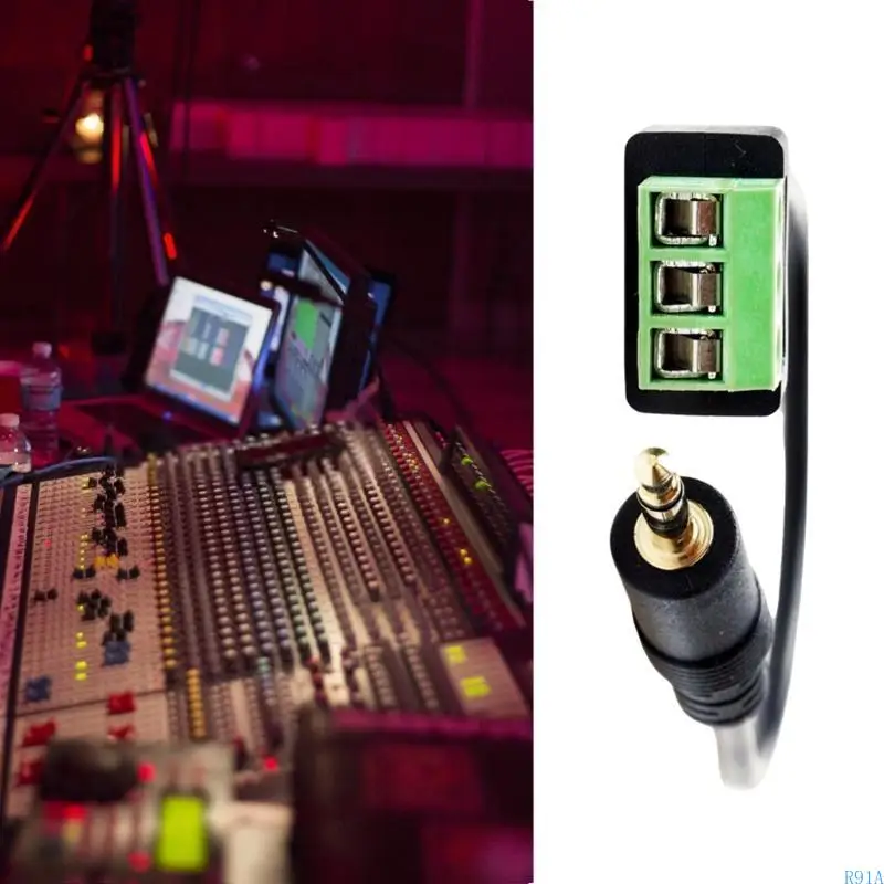 R91A 3,5 мм 1/8 -дюймовый мужский до 3PIN VINT TERMINAL Женский кабель для наушников Auxs Balum