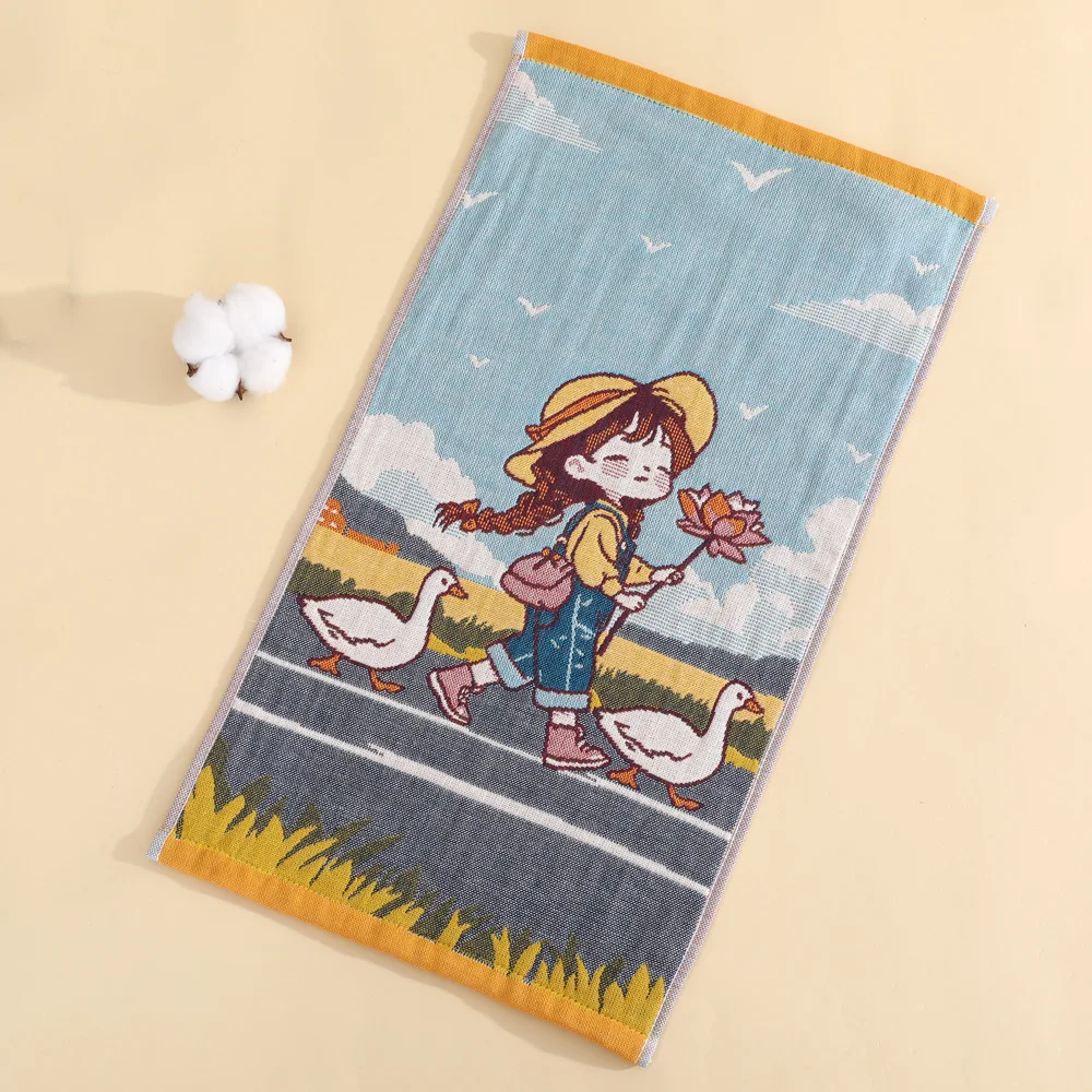 

Cartoon Hand Towels, Dish Towel, Floral, 3pcs, 25*50 cm, Three-layer Cotton Gauze, Kitchen, Bathroom, 23 Styles, Delicate