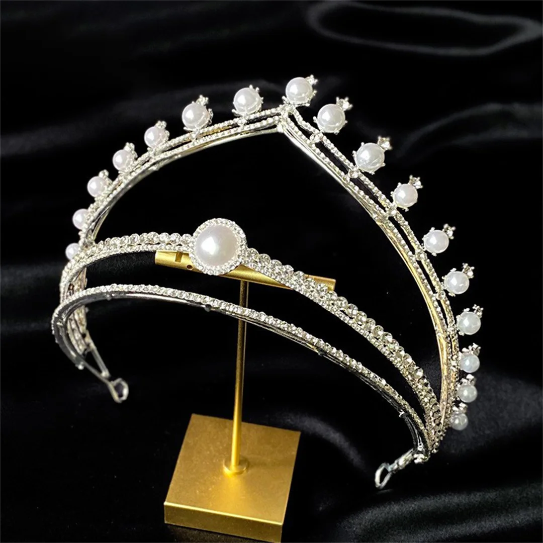 Ornement de cheveux de couronne de mariée japonaise et coréenne, alliage de pierre de kirchen simple, diadème de couronne de princesse, robe de mariée, cadeau d'anniversaire, nouveau