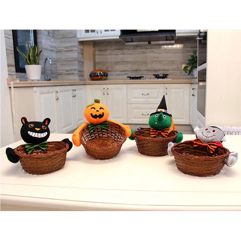 

2 Pcs Fruit Basket Candy Pumpkin Creative Decorative Bowl Halloween Leopard Decoration