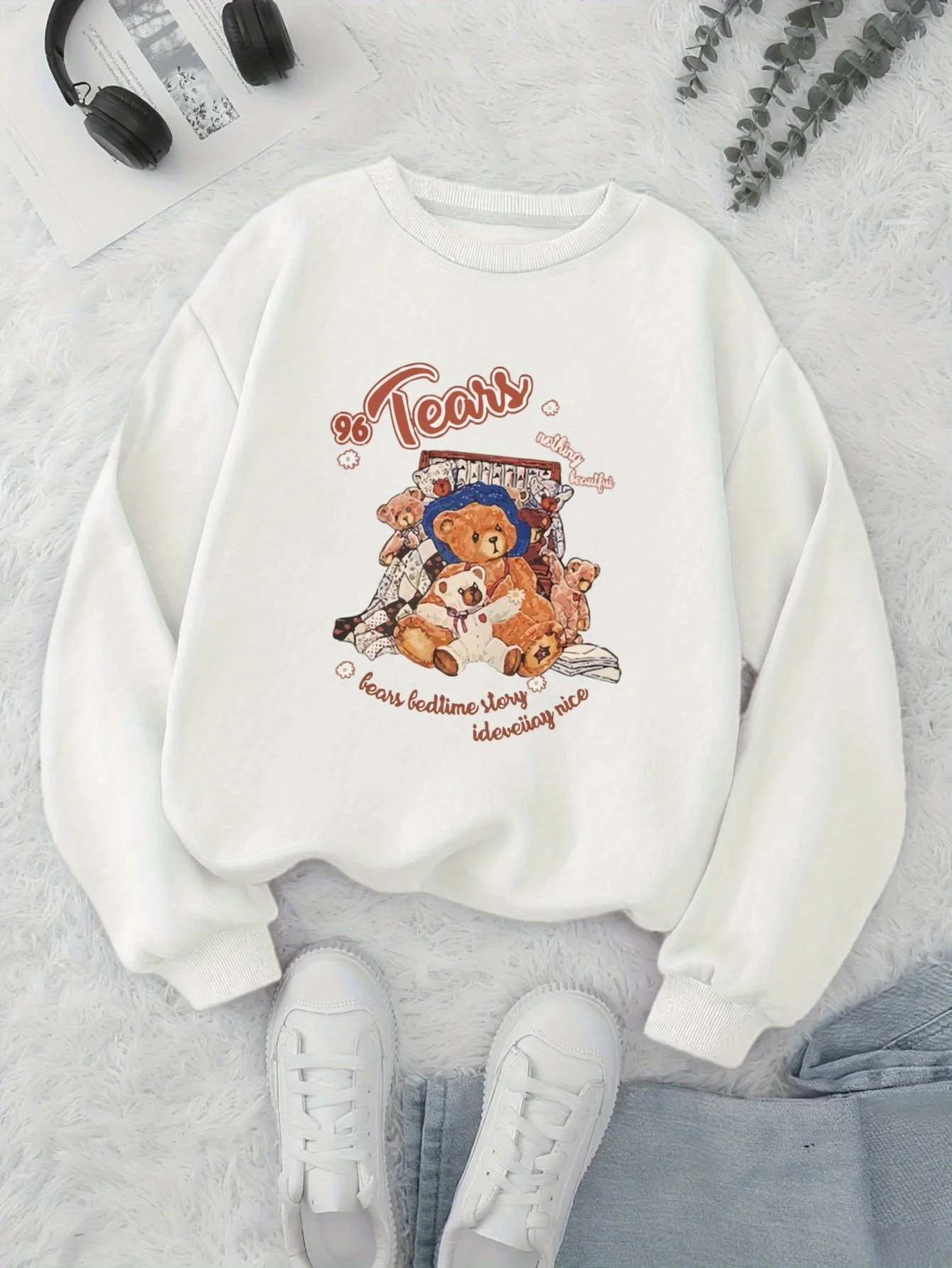 

Bear Graphic Printing Autumn and Winter Cotton Men's and Women's Sweatshirts Outdoor Sports Leisure Fashion Trend Clothing