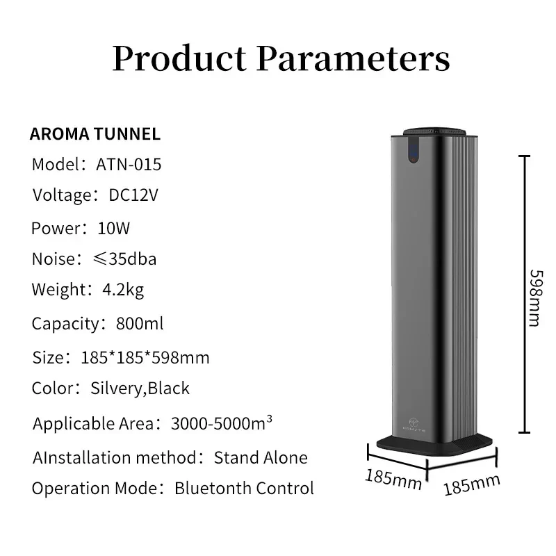 NAMSTE Difusor de coluna de controle Bluetooth Aromaterapia Fragrância doméstica Óleos essenciais Ambientador Perfume Aroma Odore 5000m3