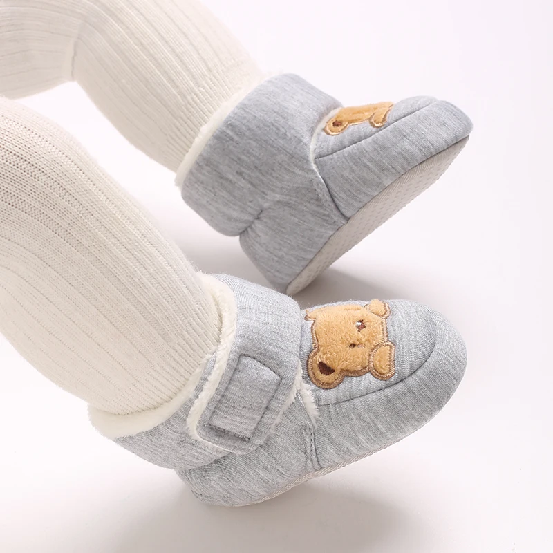 Winter-Baumwollschuhe für Neugeborene 0-1 Jahr Alte Jungen und Mädchen Baby Cartoon Teddybär mit Plüsch Warme Laufstiefel – Detail 22