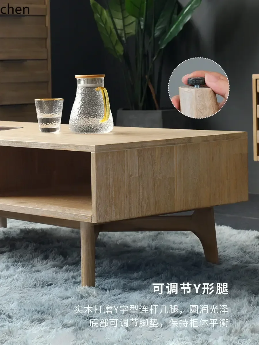 y9.3- Solid Wood Coffee Table for Living Room, Small Apartment, Simple Modern Balcony Small Tea Table, Bay Window Small Table