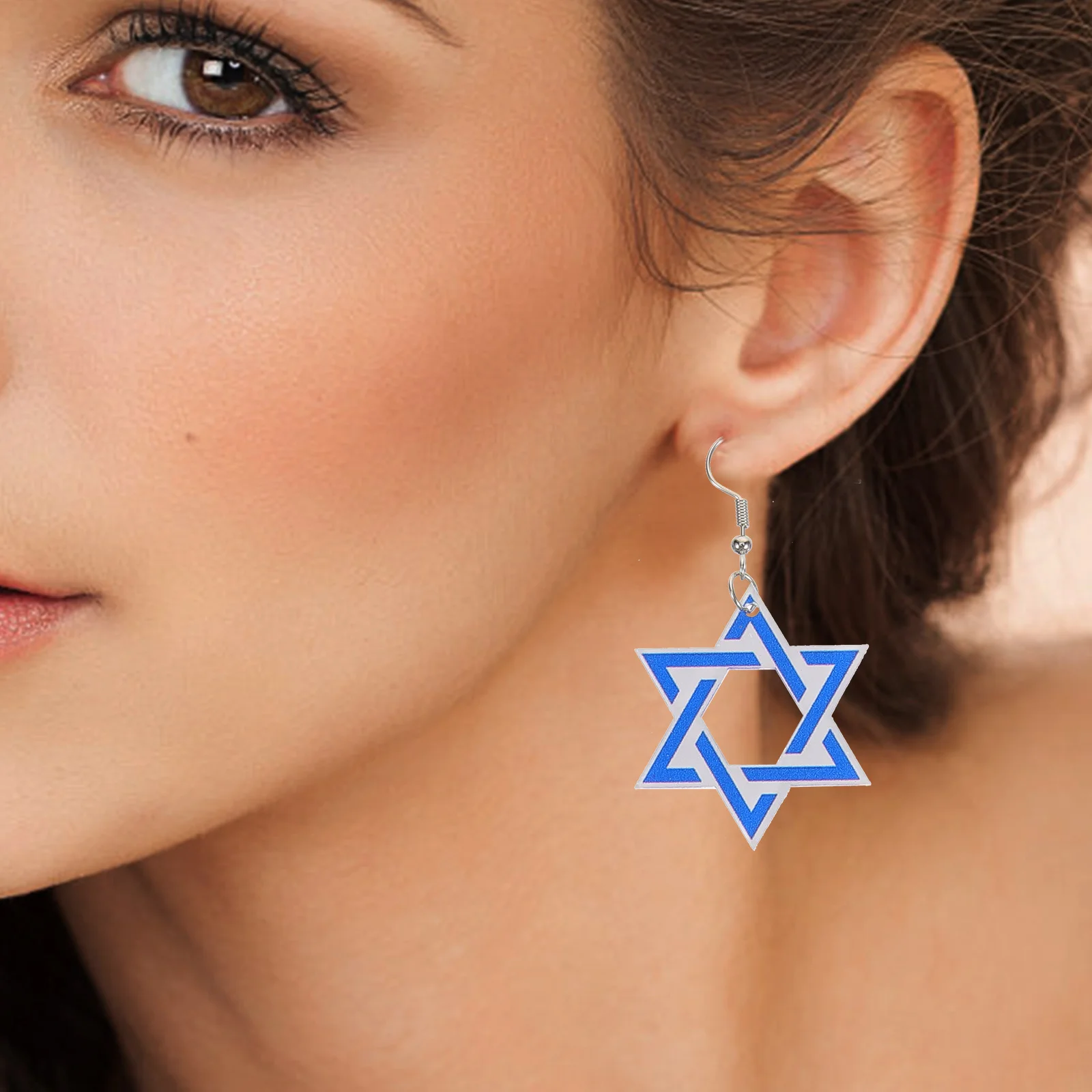 4 Pairs Hanukkah Earrings Fashion for Star Personality Jewelry