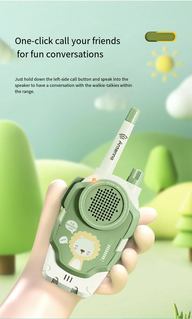 Mini walkie-talkie brinquedos infantis (pacote com 2) comunicação sem fio para desenvolvimento de capacidade de aderência de interação pai-filho