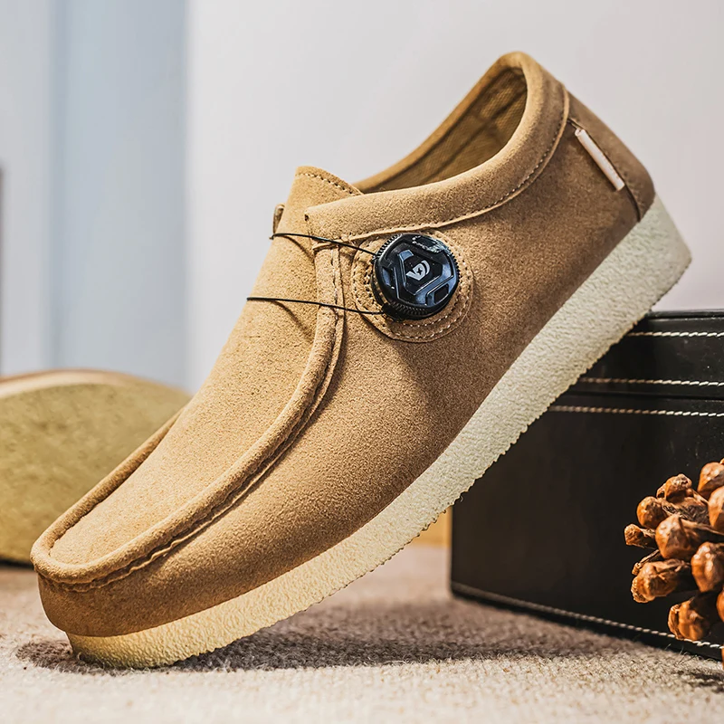 

Модная мужская повседневная обувь, мужские лоферы без шнуровки на пуговицах, уличные легкие прогулочные кроссовки на плоской подошве, дышащая обувь для ленивого вождения