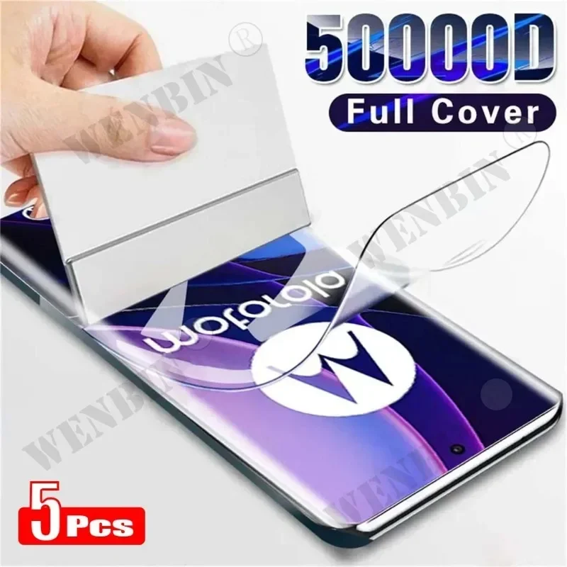 5 Pcs Hydrogel Film For Motorola Moto Edge 50 40 Pro Neo G Stylus 5G 2024 G64 G24 Power G Play 2024 Full Cover Screen Protector