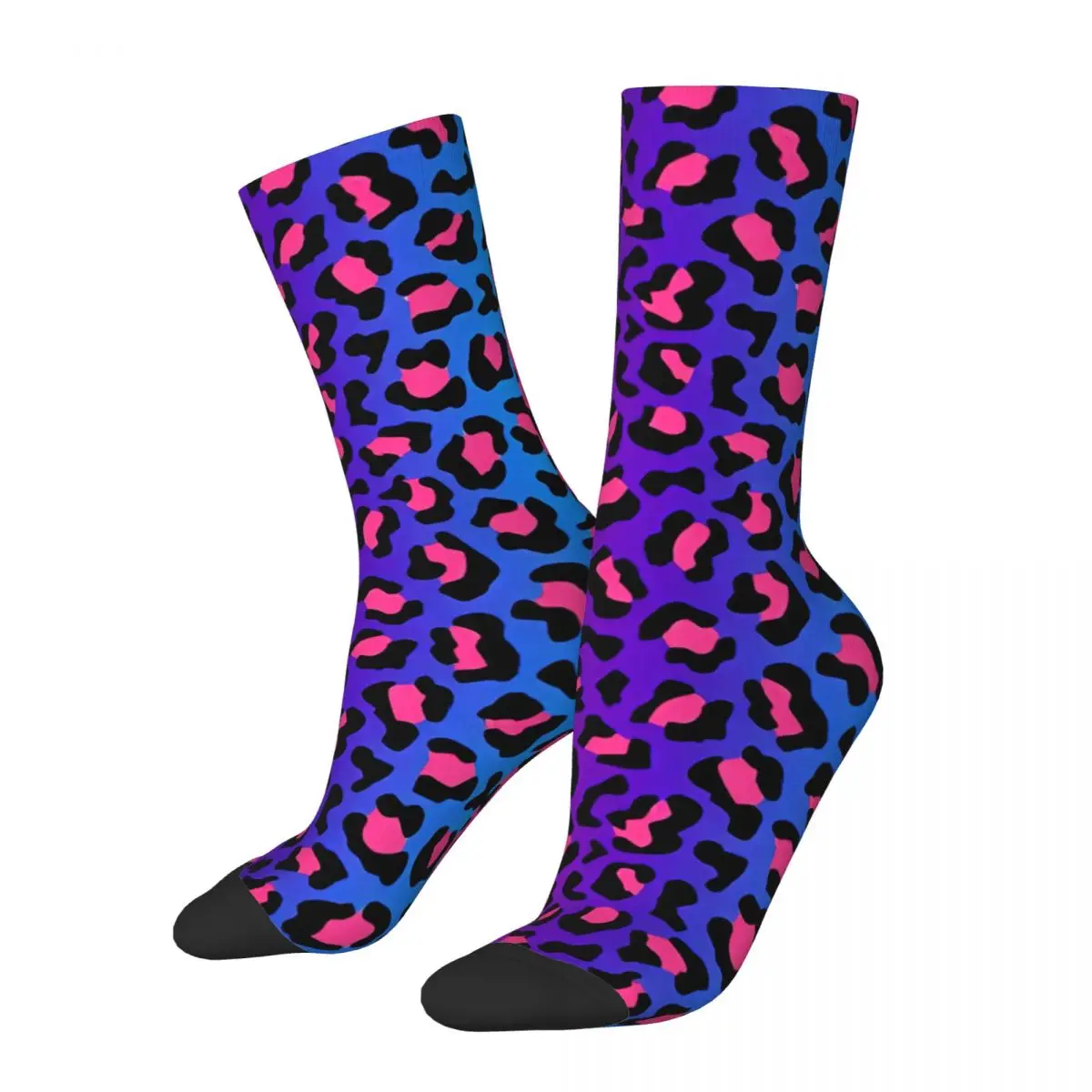 Men's Socks Rainbow Cheetah Stockings Winter Casual Medium Soft Socks Custom Skateboard Non-Slip Socks