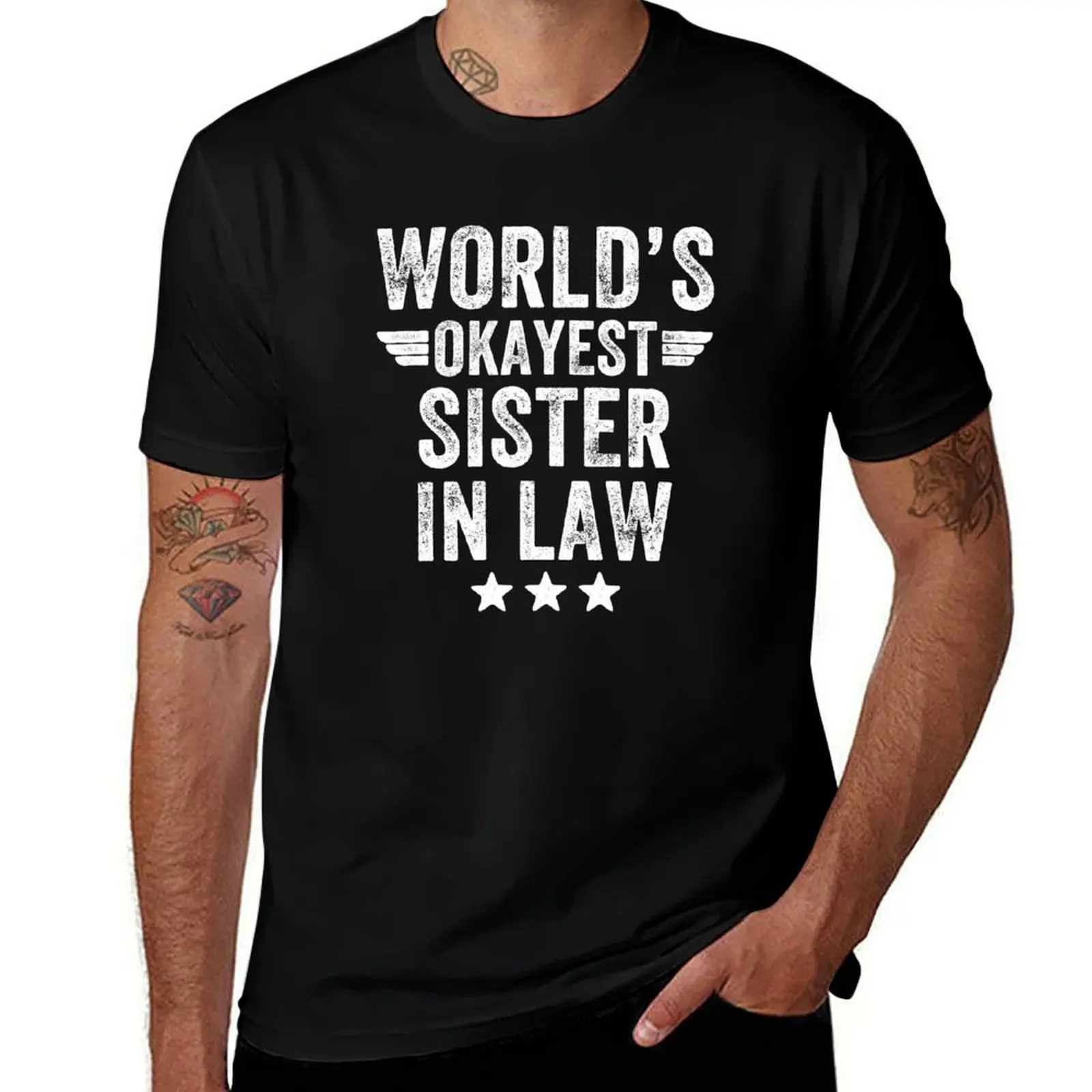 

black t World's cotton pack - plain sister for package sister shirt cotton in law T-Shirt funny law in t-shirt man okayest