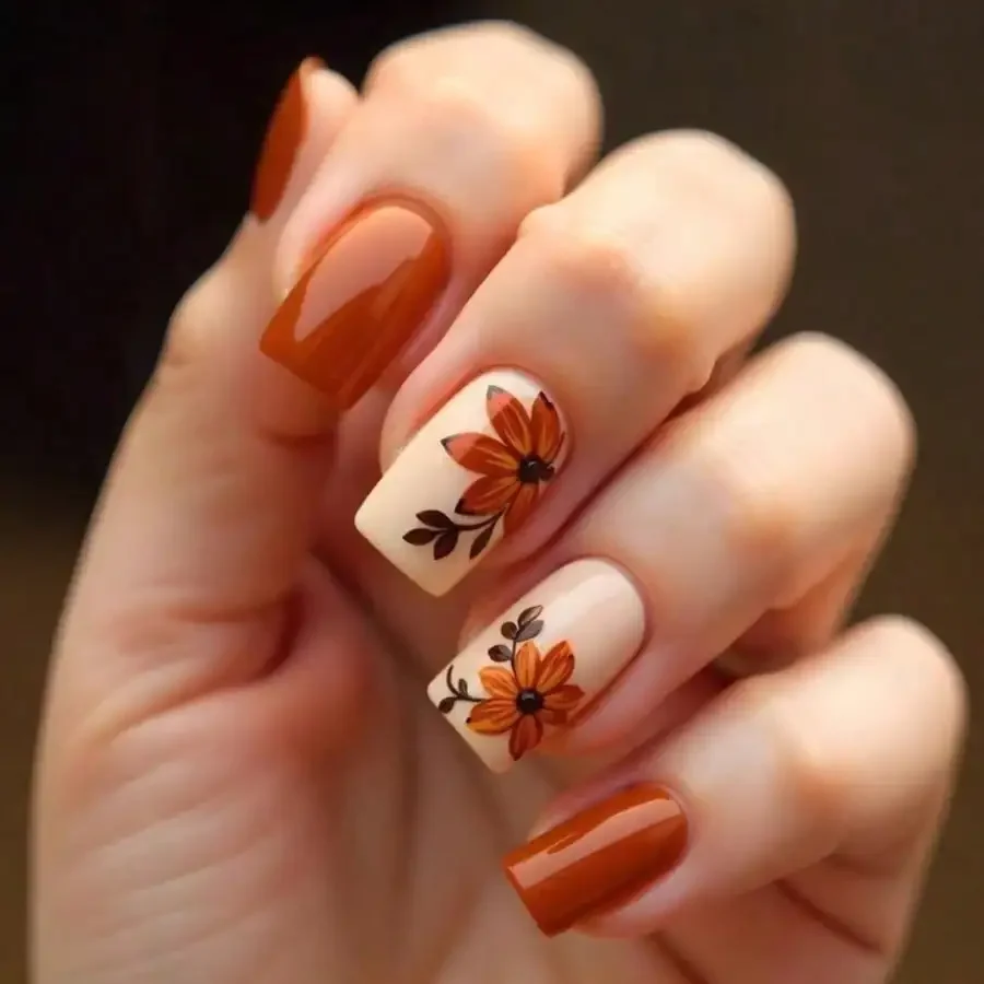 

24Pcs Autumn Winter Maple Leaf Press On Nails, 5s Apply Non-Damaging, With Tools, Free Shipping