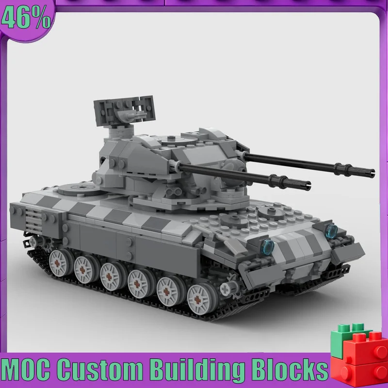 

669Pcs Gray Dual Cannon Armored Tank Model Custom Building Blocks Vehicle DIY Assembly Educational Toy Collection Birthday Gift