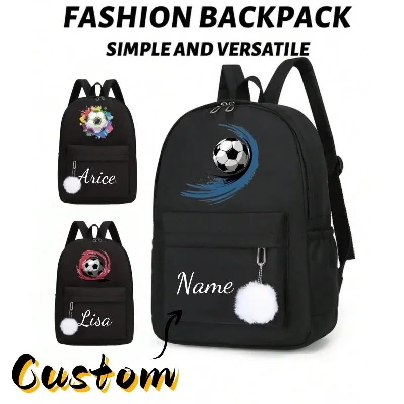 

Многофункциональный рюкзак с возможностью нанесения индивидуальной надписи, большой вместимости, в футбольном стиле, подходит для ежедневного использования в школе.