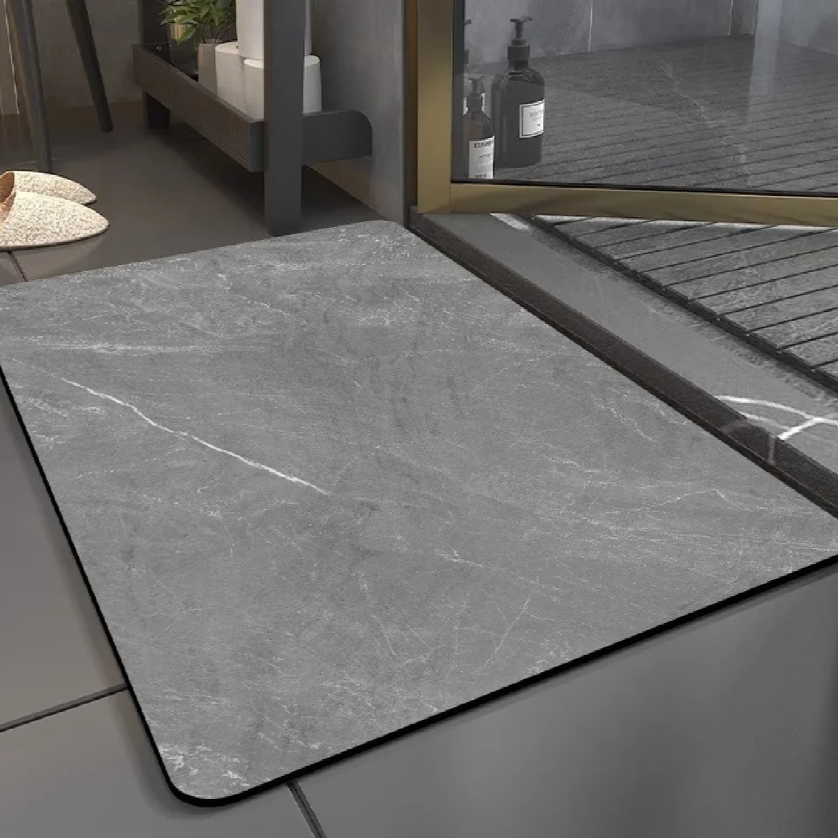 Super Absorbent Anti-Slip Floor Mat Diatomaceous Earth Foot Pad Quick Drying Bath Mat For Bathroom Door Toilet Kitchen Water Abs