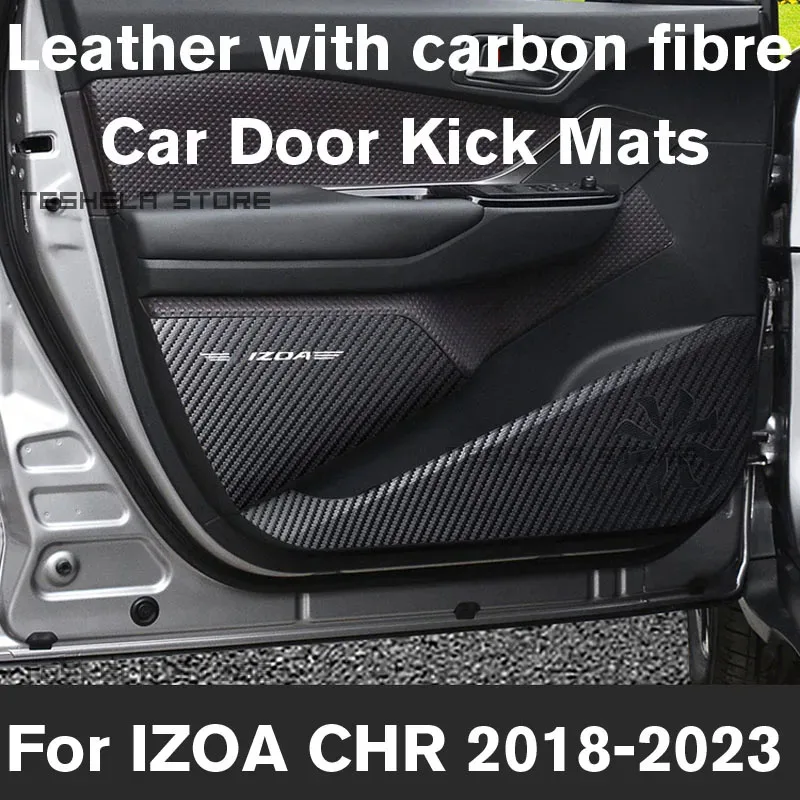 Защитные наклейки для дверей IZOA CHR 2018-2022 2023 2024, защитные наклейки из углеродного волокна, внутренняя боковая пленка, автомобильные аксессуары