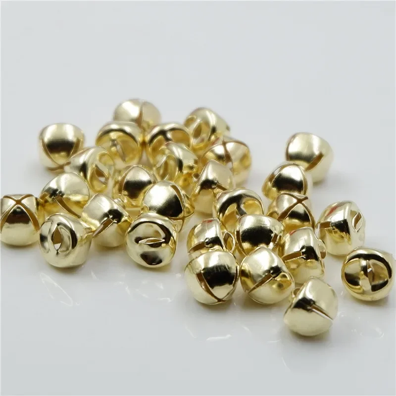 100pcs Golden Cross Jingle Bell Multi Size Bells Christmas Decoration Pet Crafts Bracelet Keychain Additions Christmas Ornaments