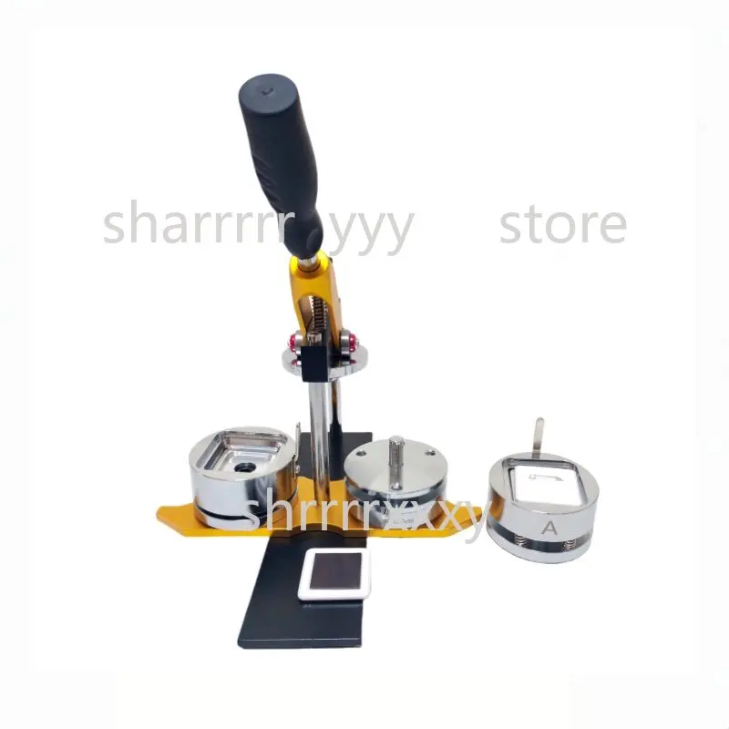 50mm Square Fridge Magnet Maker Machine, Manual Magnetic Badge Button Press DIY Kit