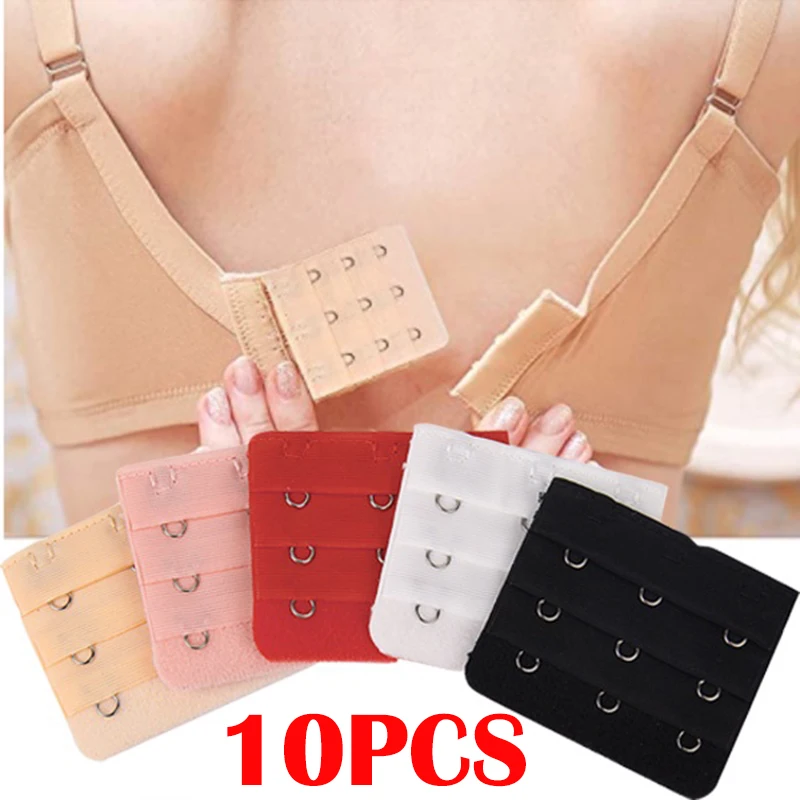 10pcs Bra Extenders Strap Extension 1/2/3/4 Hooks 3 Rows for Women Intimates Lengthened Bra Hook Extenders Womens Accessoires